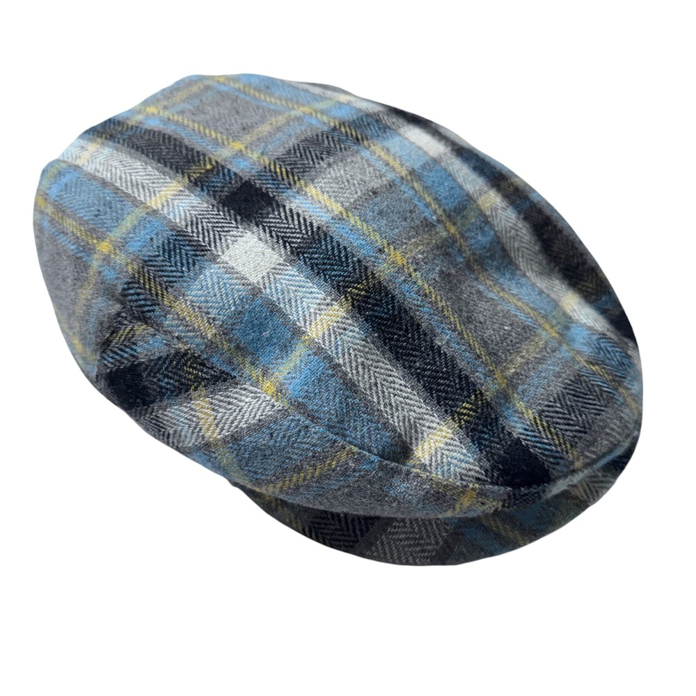 Hartford Hat Co Flat Cap Mens OSFM Blue Grey Plaid Newsboy Ivy Driver Heritage
